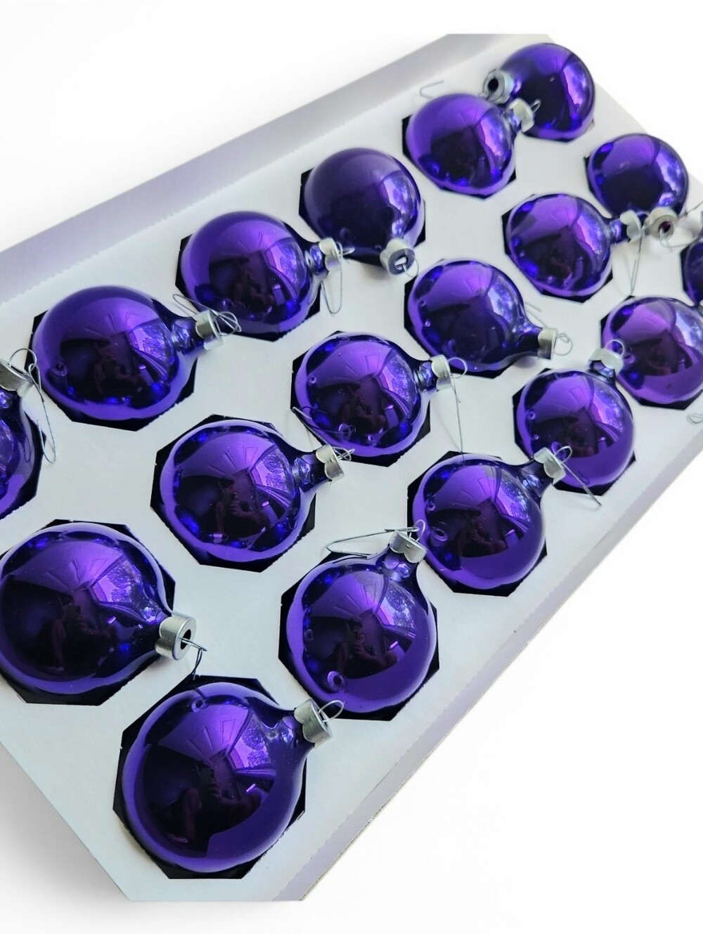 18 Vintage Dayton Hudson Purple Glass Christmas Ornaments